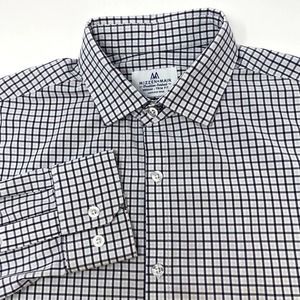 Mizzen+Main Navy and White Grid Button Down Shirt